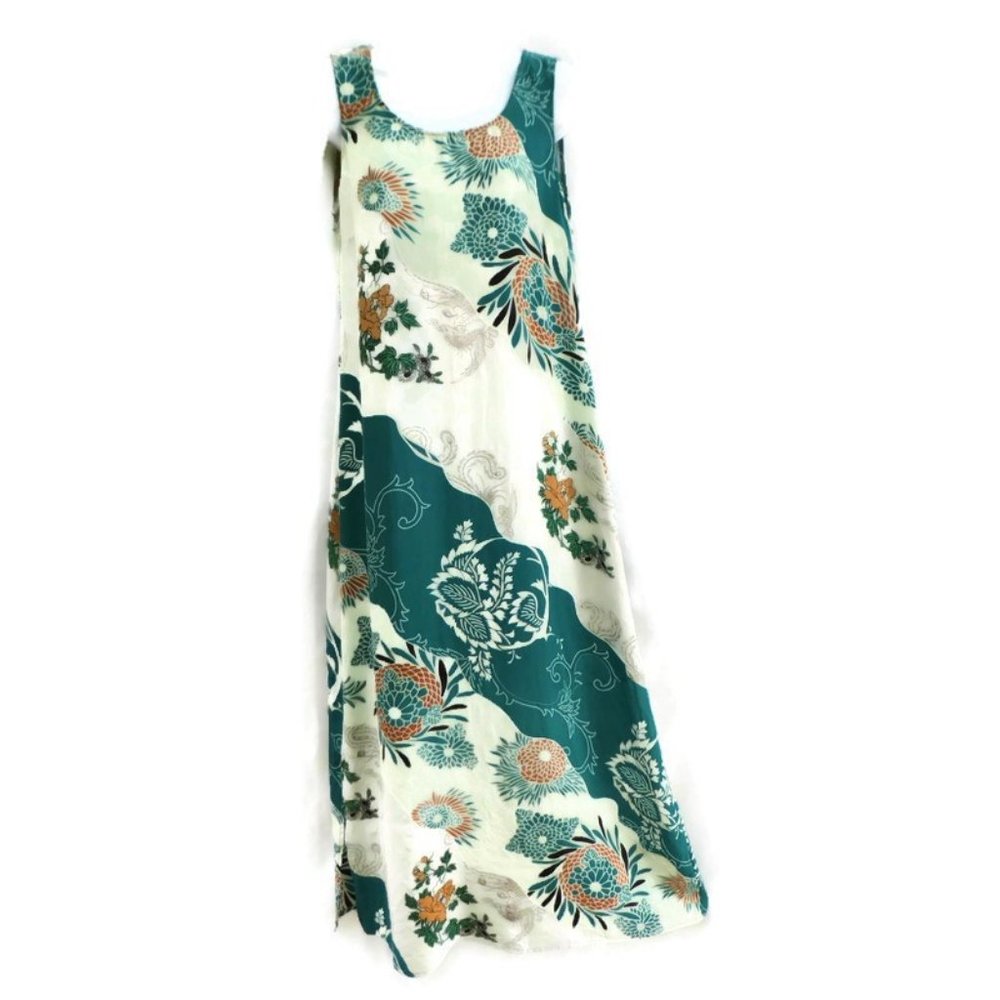 Sleeveless Teal Floral Maxi Dress, size Medium by Citron -excellent condition